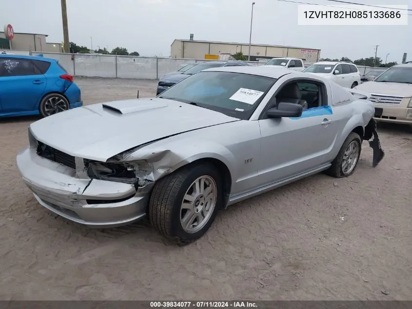 1ZVHT82H085133686 2008 Ford Mustang Gt Deluxe/Gt Premium