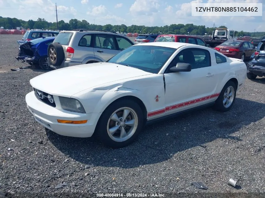 2008 Ford Mustang V6 Deluxe/V6 Premium VIN: 1ZVHT80N885104462 Lot: 40084914