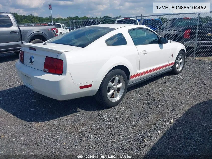 2008 Ford Mustang V6 Deluxe/V6 Premium VIN: 1ZVHT80N885104462 Lot: 40084914