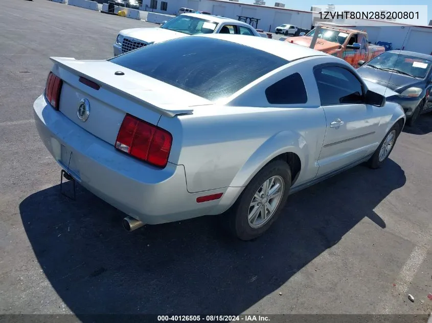 2008 Ford Mustang V6 Deluxe/V6 Premium VIN: 1ZVHT80N285200801 Lot: 40126505