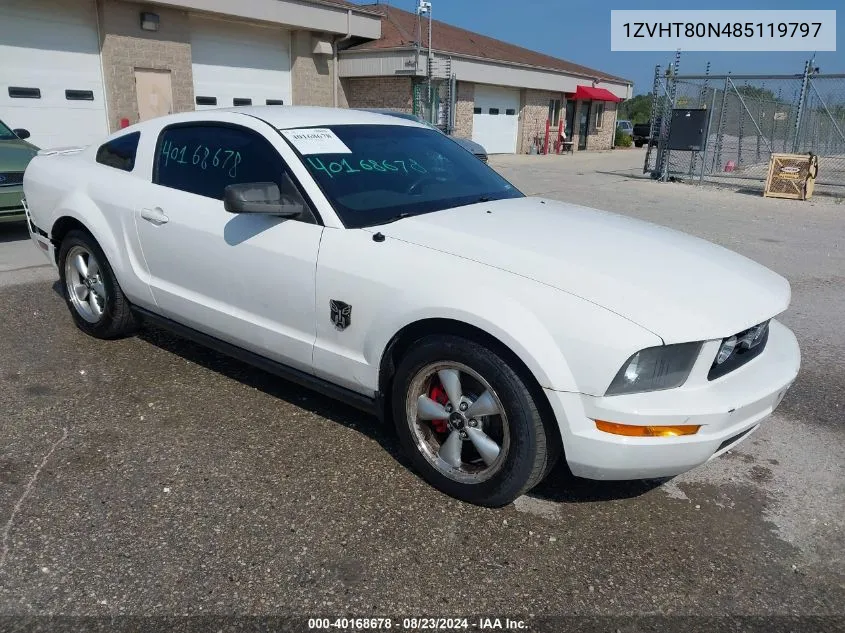 2008 Ford Mustang V6 Deluxe/V6 Premium VIN: 1ZVHT80N485119797 Lot: 40168678