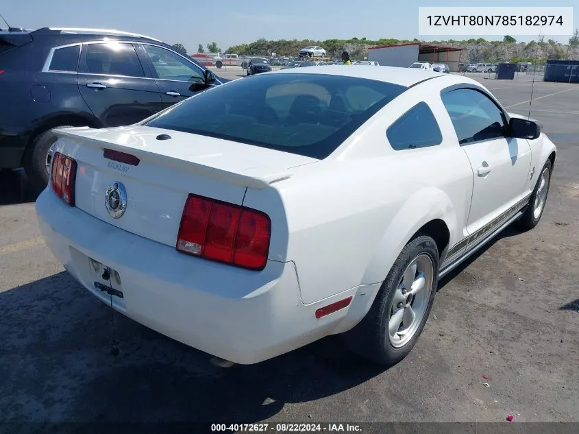 2008 Ford Mustang V6 Premium VIN: 1ZVHT80N785182974 Lot: 40172627