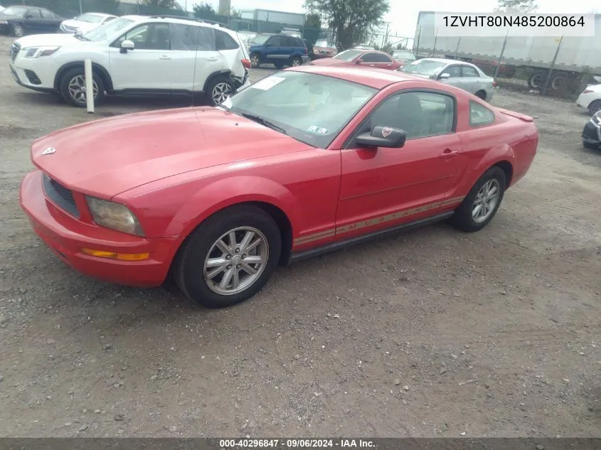 2008 Ford Mustang V6 Deluxe/V6 Premium VIN: 1ZVHT80N485200864 Lot: 40296847