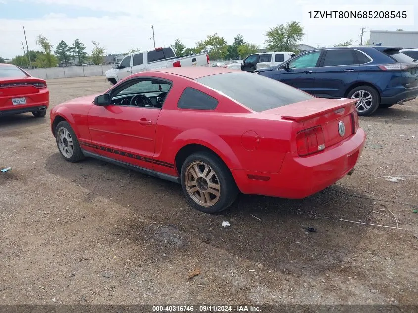 2008 Ford Mustang V6 Deluxe/V6 Premium VIN: 1ZVHT80N685208545 Lot: 40316746