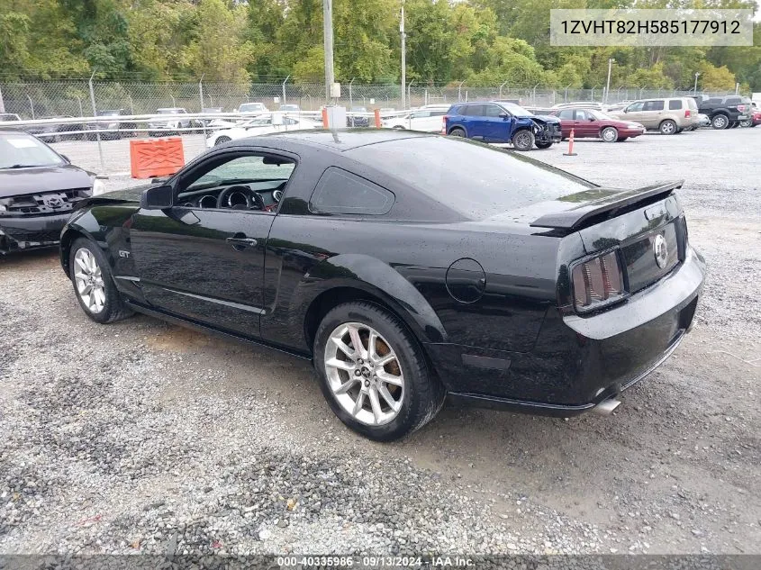 2008 Ford Mustang Gt VIN: 1ZVHT82H585177912 Lot: 40335986