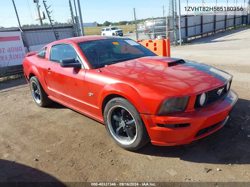 2008 Ford Mustang Gt Premium VIN: 1ZVHT82H585180356 Lot: 40337346