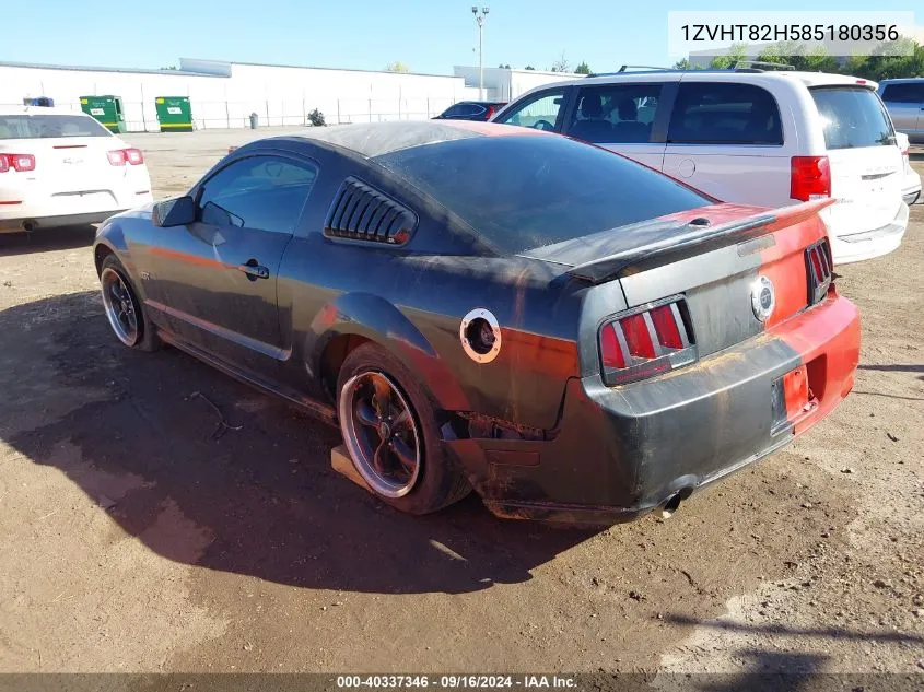 1ZVHT82H585180356 2008 Ford Mustang Gt Premium