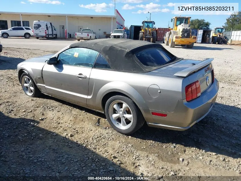 2008 Ford Mustang VIN: 1ZVHT85H385203211 Lot: 40420654