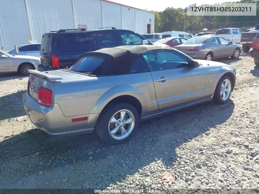 2008 Ford Mustang VIN: 1ZVHT85H385203211 Lot: 40420654