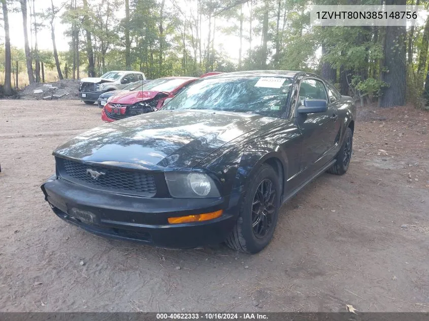 2008 Ford Mustang V6 Deluxe/V6 Premium VIN: 1ZVHT80N385148756 Lot: 40622333