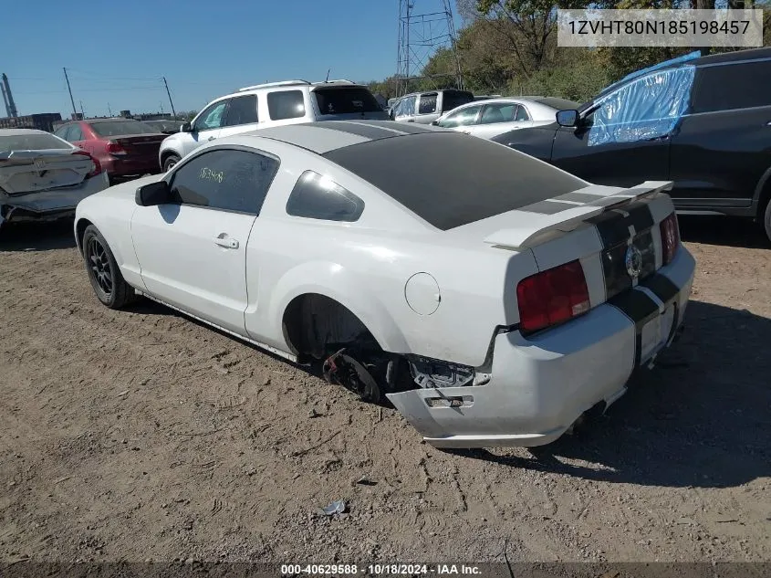 2008 Ford Mustang V6 Deluxe/V6 Premium VIN: 1ZVHT80N185198457 Lot: 40629588