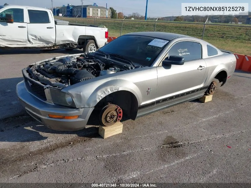 2008 Ford Mustang VIN: 1ZVHC80NX85125278 Lot: 40721345