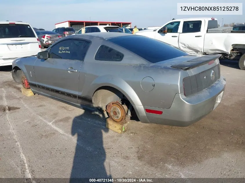 2008 Ford Mustang VIN: 1ZVHC80NX85125278 Lot: 40721345