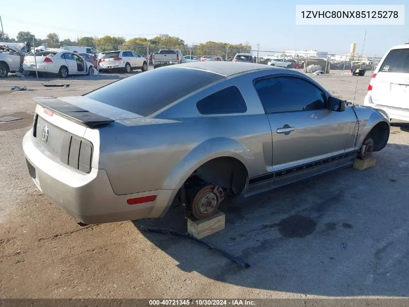 2008 Ford Mustang VIN: 1ZVHC80NX85125278 Lot: 40721345