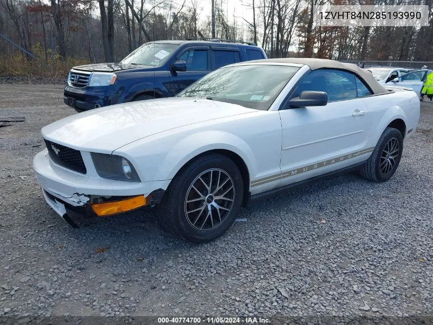 2008 Ford Mustang V6 Deluxe/V6 Premium VIN: 1ZVHT84N285193990 Lot: 40774700