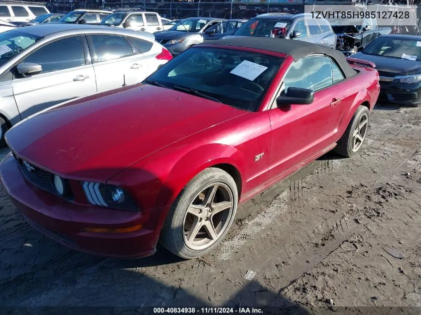 2008 Ford Mustang Gt Deluxe/Gt Premium VIN: 1ZVHT85H985127428 Lot: 40834938