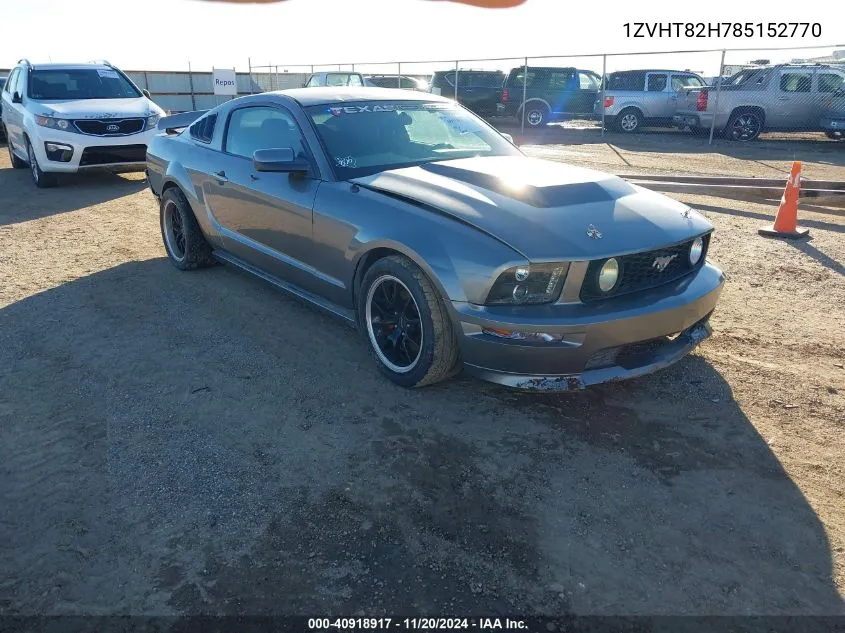 2008 Ford Mustang Gt Deluxe/Gt Premium VIN: 1ZVHT82H785152770 Lot: 40918917