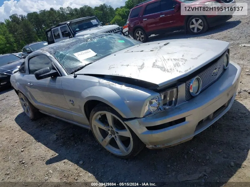 2009 Ford Mustang Gt/Gt Premium VIN: 1ZVHT82H195116137 Lot: 39429884