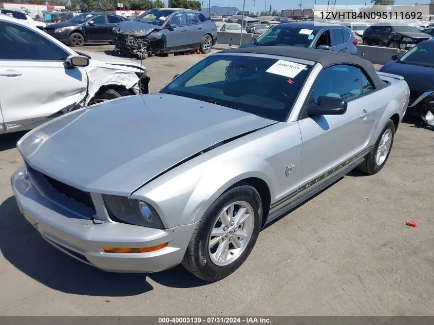 1ZVHT84N095111692 2009 Ford Mustang V6/V6 Premium