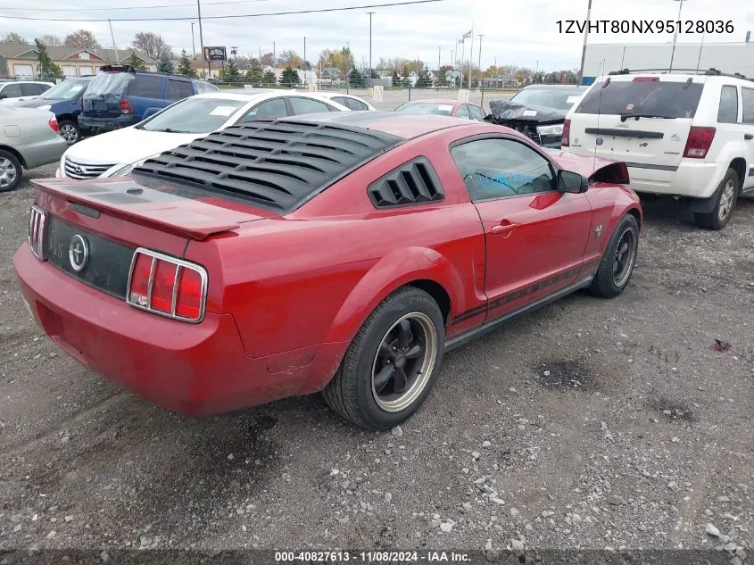 2009 Ford Mustang V6/V6 Premium VIN: 1ZVHT80NX95128036 Lot: 40827613