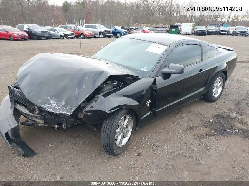 2009 Ford Mustang V6/V6 Premium VIN: 1ZVHT80N995114208 Lot: 40913686