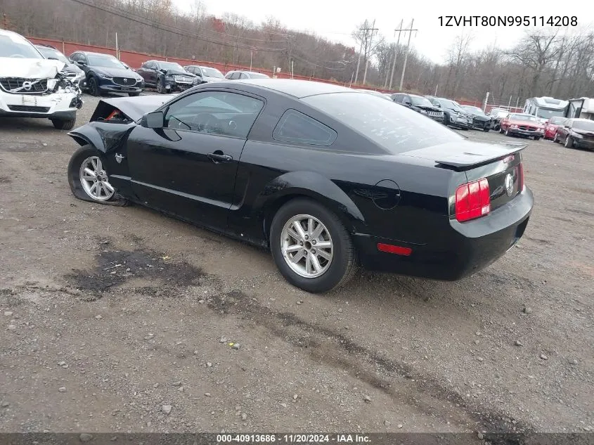 2009 Ford Mustang V6/V6 Premium VIN: 1ZVHT80N995114208 Lot: 40913686