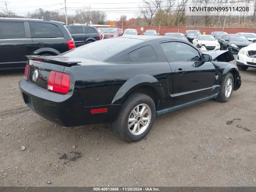 2009 Ford Mustang V6/V6 Premium VIN: 1ZVHT80N995114208 Lot: 40913686