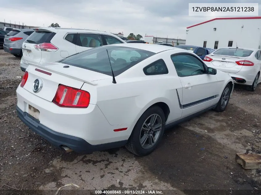 2010 Ford Mustang VIN: 1ZVBP8AN2A5121238 Lot: 40080845