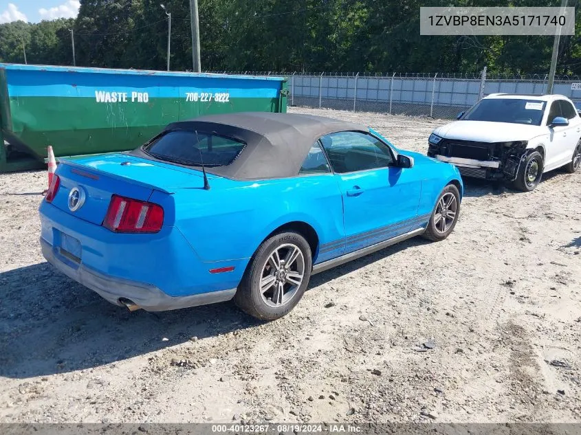 2010 Ford Mustang V6/V6 Premium VIN: 1ZVBP8EN3A5171740 Lot: 40123267