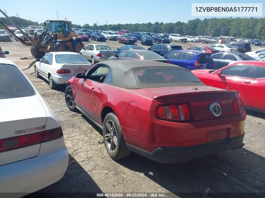 2010 Ford Mustang V6/V6 Premium VIN: 1ZVBP8EN0A5177771 Lot: 40152880