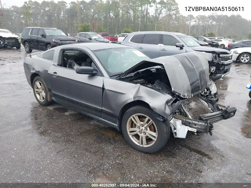 2010 Ford Mustang V6 VIN: 1ZVBP8AN0A5150611 Lot: 40252997