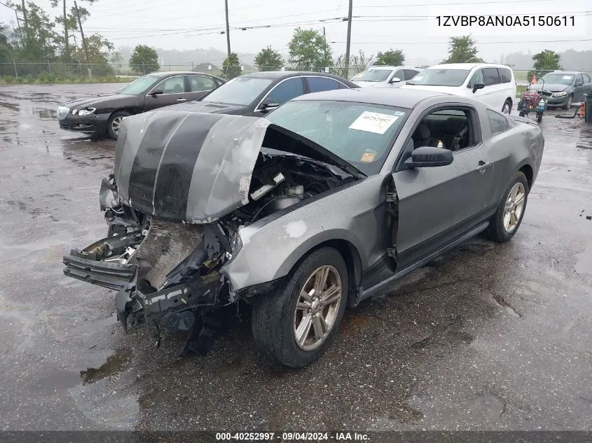 2010 Ford Mustang V6 VIN: 1ZVBP8AN0A5150611 Lot: 40252997