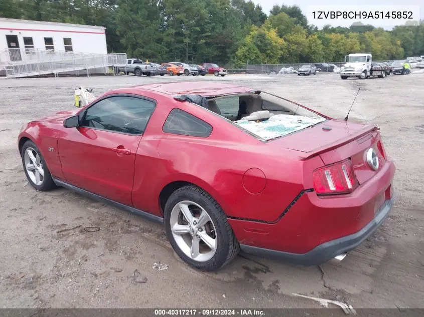 2010 Ford Mustang Gt VIN: 1ZVBP8CH9A5145852 Lot: 40317217