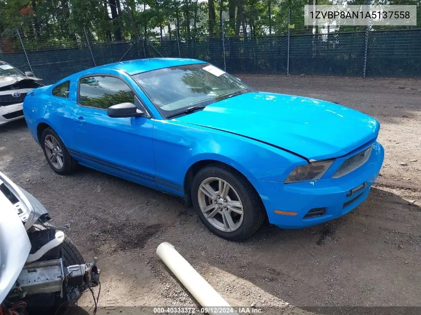 2010 Ford Mustang V6/V6 Premium VIN: 1ZVBP8AN1A5137558 Lot: 40333372