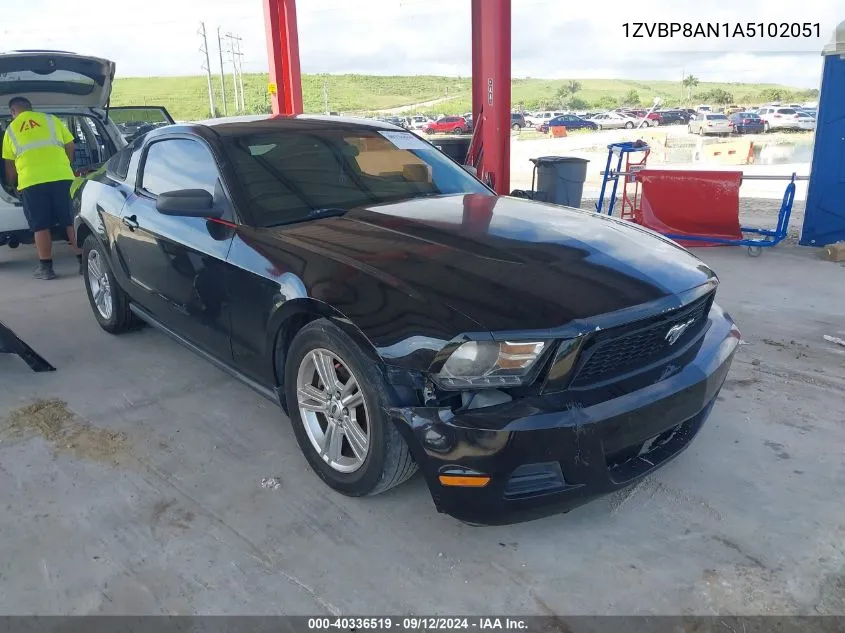 2010 Ford Mustang V6/V6 Premium VIN: 1ZVBP8AN1A5102051 Lot: 40336519