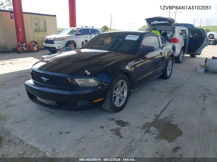 2010 Ford Mustang V6/V6 Premium VIN: 1ZVBP8AN1A5102051 Lot: 40336519