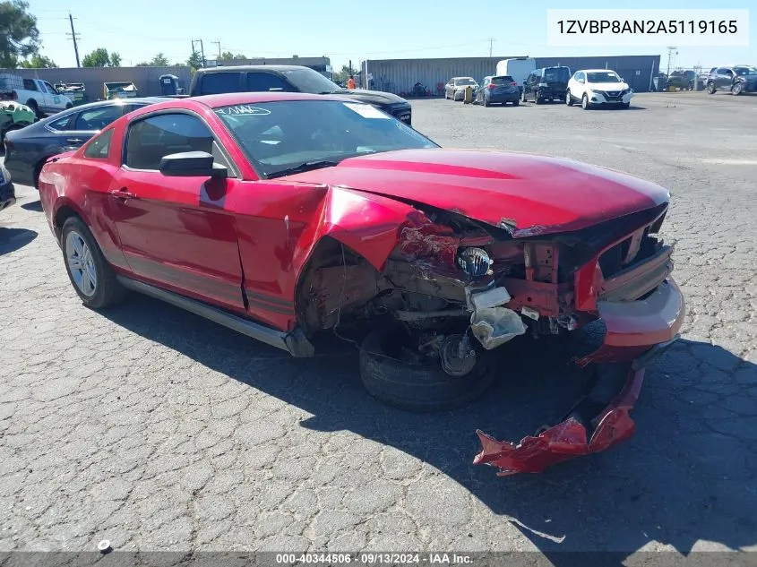 2010 Ford Mustang V6/V6 Premium VIN: 1ZVBP8AN2A5119165 Lot: 40344506