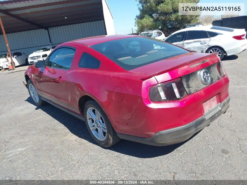 2010 Ford Mustang V6/V6 Premium VIN: 1ZVBP8AN2A5119165 Lot: 40344506