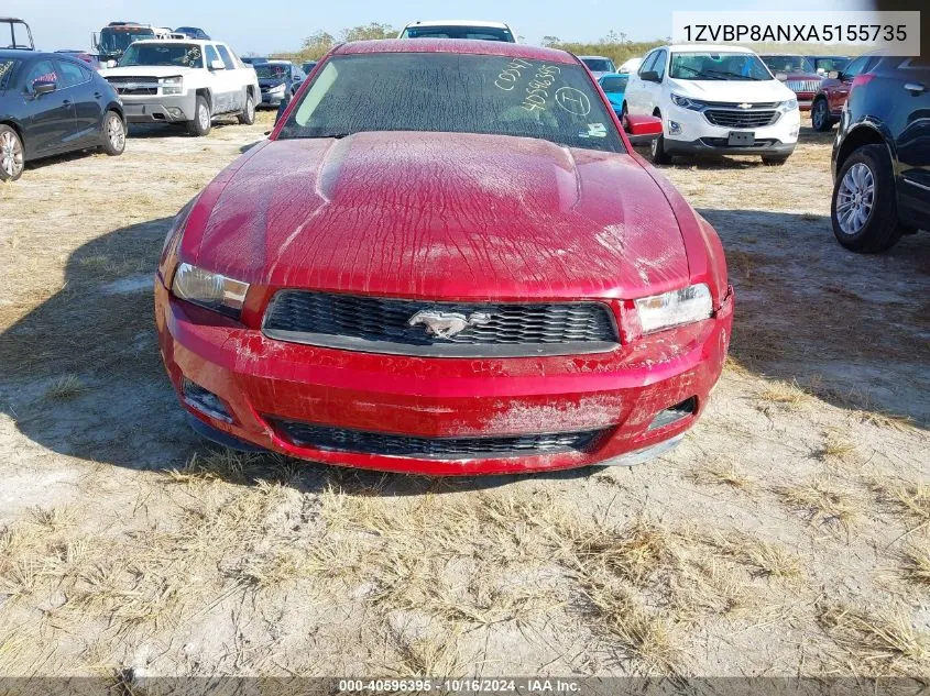 2010 Ford Mustang V6/V6 Premium VIN: 1ZVBP8ANXA5155735 Lot: 40596395