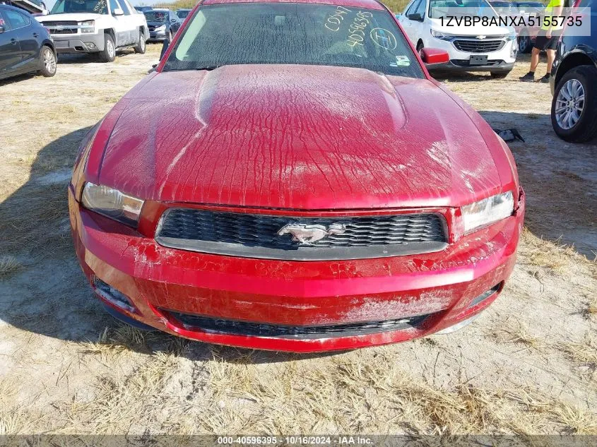 2010 Ford Mustang V6/V6 Premium VIN: 1ZVBP8ANXA5155735 Lot: 40596395