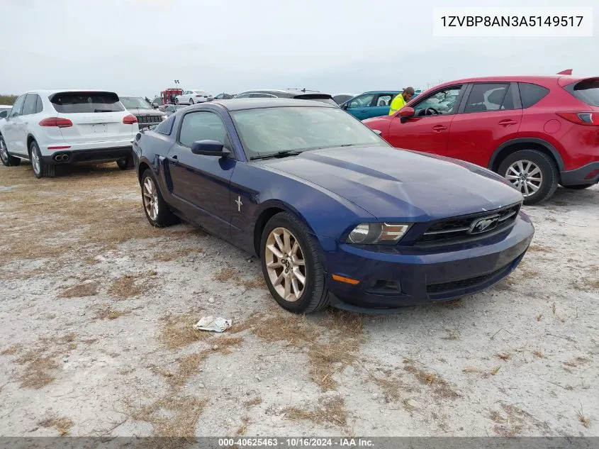 2010 Ford Mustang V6/V6 Premium VIN: 1ZVBP8AN3A5149517 Lot: 40625463