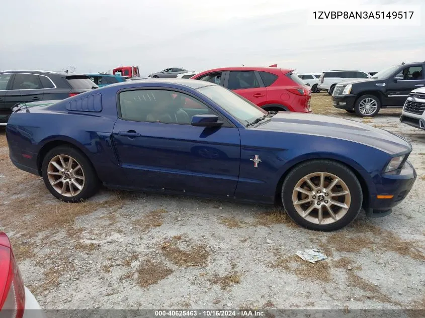 2010 Ford Mustang V6/V6 Premium VIN: 1ZVBP8AN3A5149517 Lot: 40625463