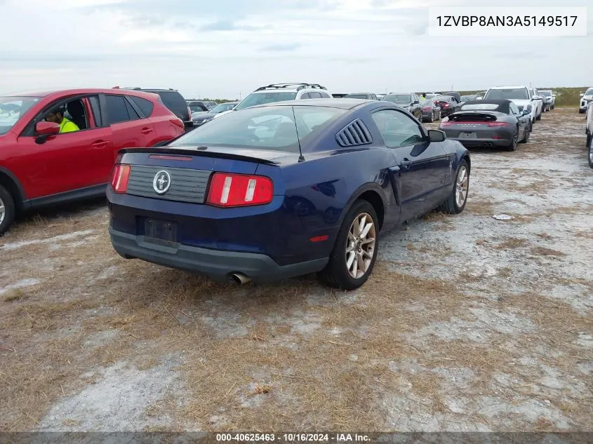 2010 Ford Mustang V6/V6 Premium VIN: 1ZVBP8AN3A5149517 Lot: 40625463