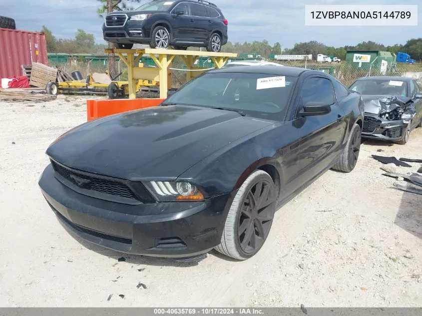 2010 Ford Mustang V6/V6 Premium VIN: 1ZVBP8AN0A5144789 Lot: 40635769