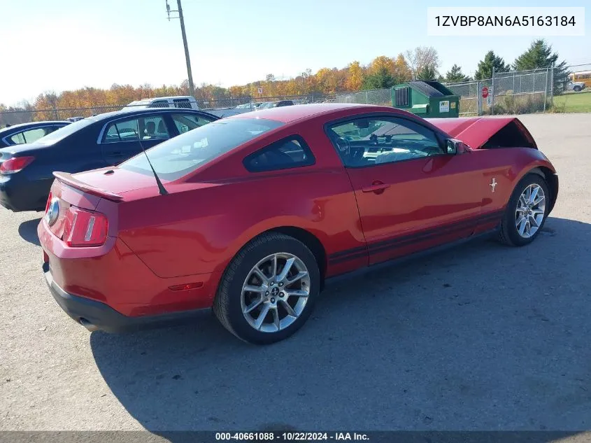 2010 Ford Mustang V6/V6 Premium VIN: 1ZVBP8AN6A5163184 Lot: 40661088