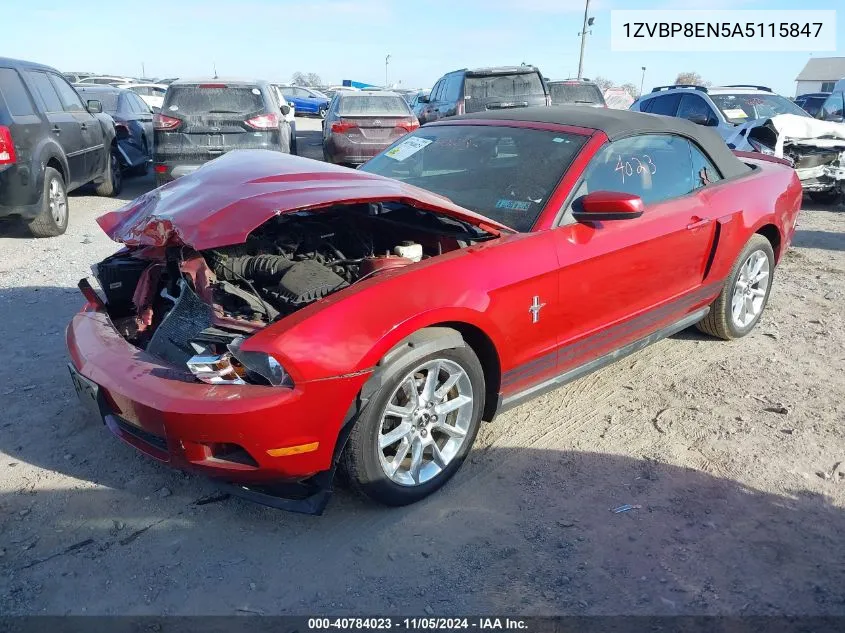 2010 Ford Mustang V6/V6 Premium VIN: 1ZVBP8EN5A5115847 Lot: 40784023