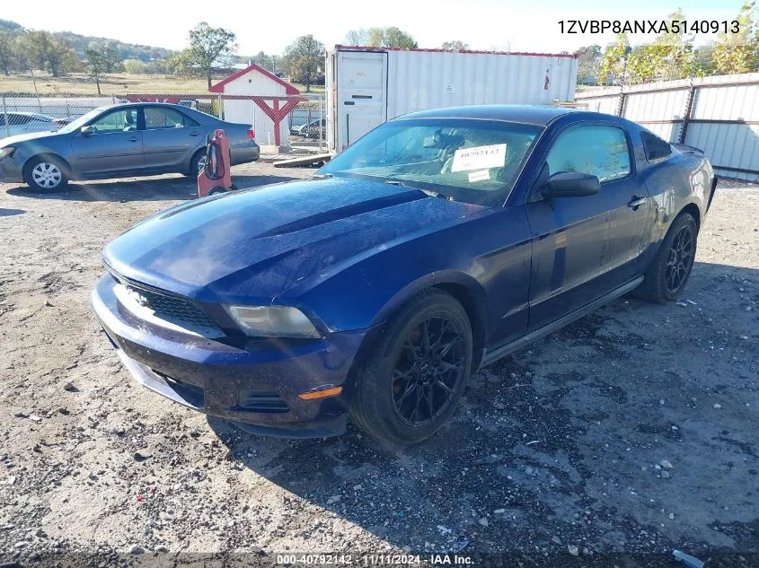 2010 Ford Mustang V6 VIN: 1ZVBP8ANXA5140913 Lot: 40792142