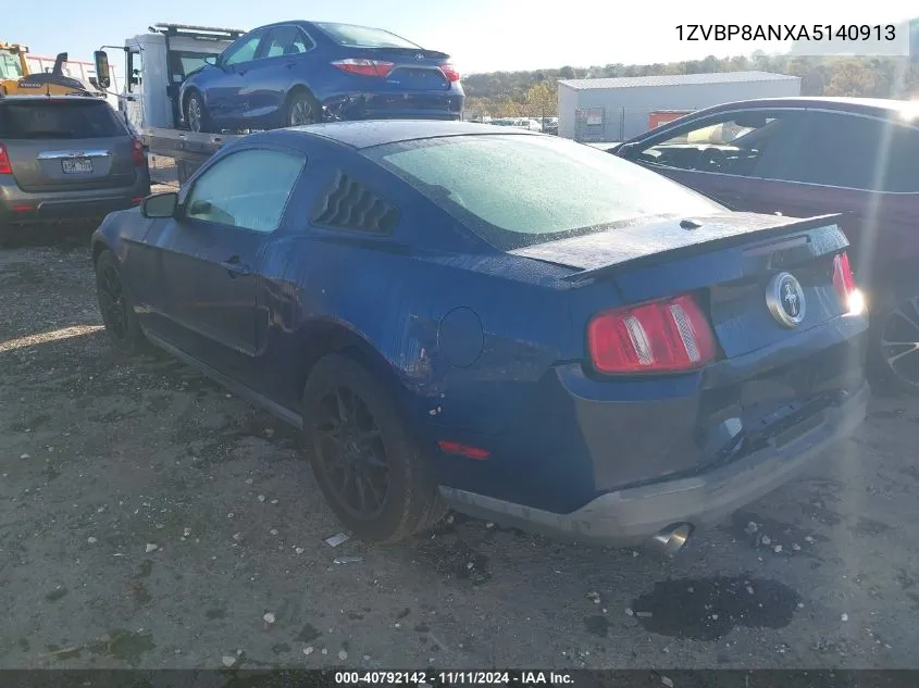 2010 Ford Mustang V6 VIN: 1ZVBP8ANXA5140913 Lot: 40792142