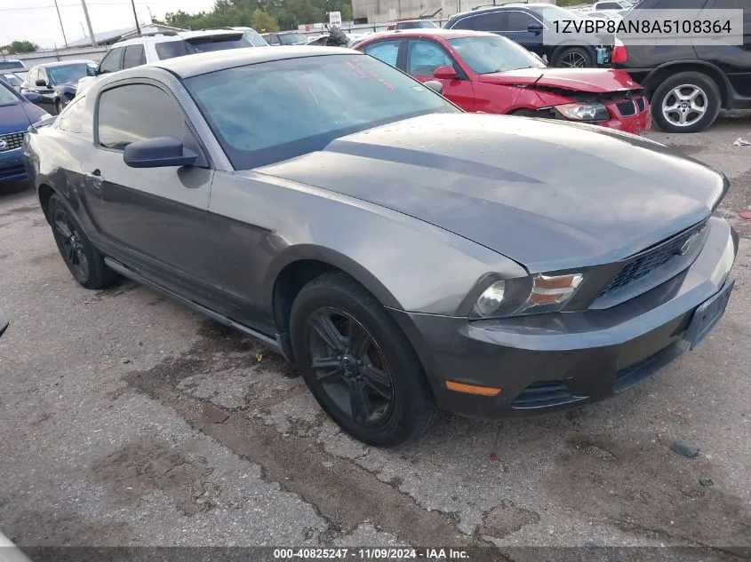 2010 Ford Mustang V6/V6 Premium VIN: 1ZVBP8AN8A5108364 Lot: 40825247