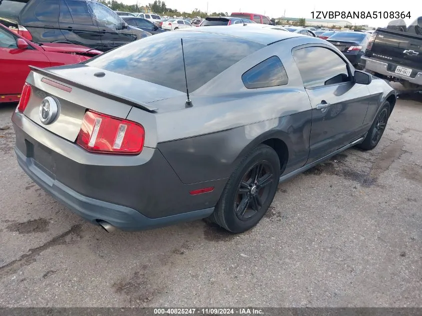 2010 Ford Mustang V6/V6 Premium VIN: 1ZVBP8AN8A5108364 Lot: 40825247